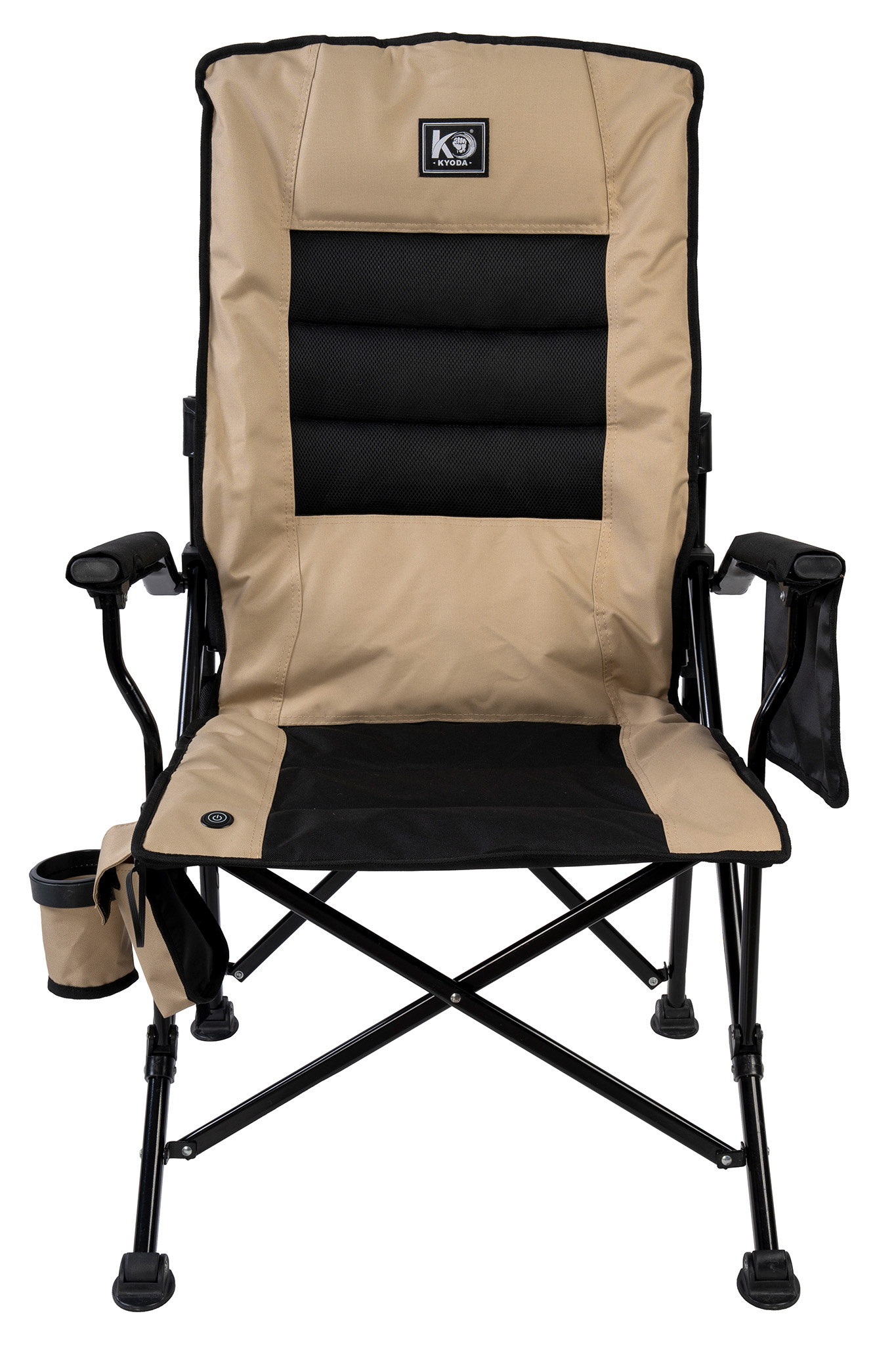 Кресло складное кемпинговое "KYODA" с подлокотниками и массажёром р. 55*66*43 см, цвет бежевый