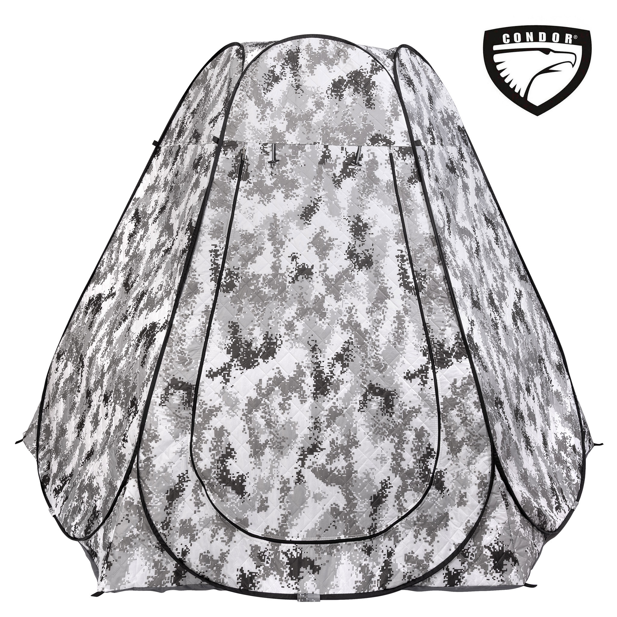 Палатка CONDOR, автомат, утепленная 2,7 Х 2,7 Х 1,7 м, 6 сторон, КМФ белый, пол расстёгивается