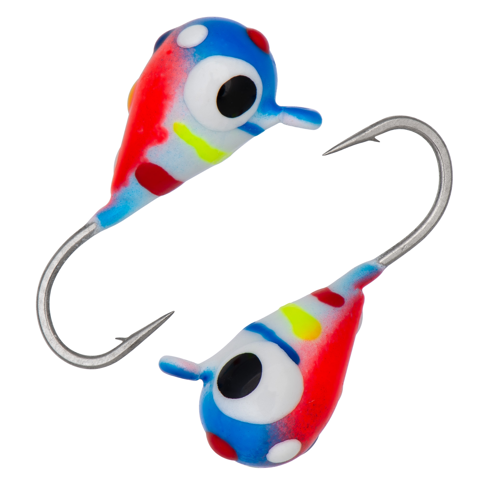 Капля с ушком d 3,0 мм, вес 0,44 гр, цвет малек красно-сине-белый с разноцветными пол. и точ /10 шт/