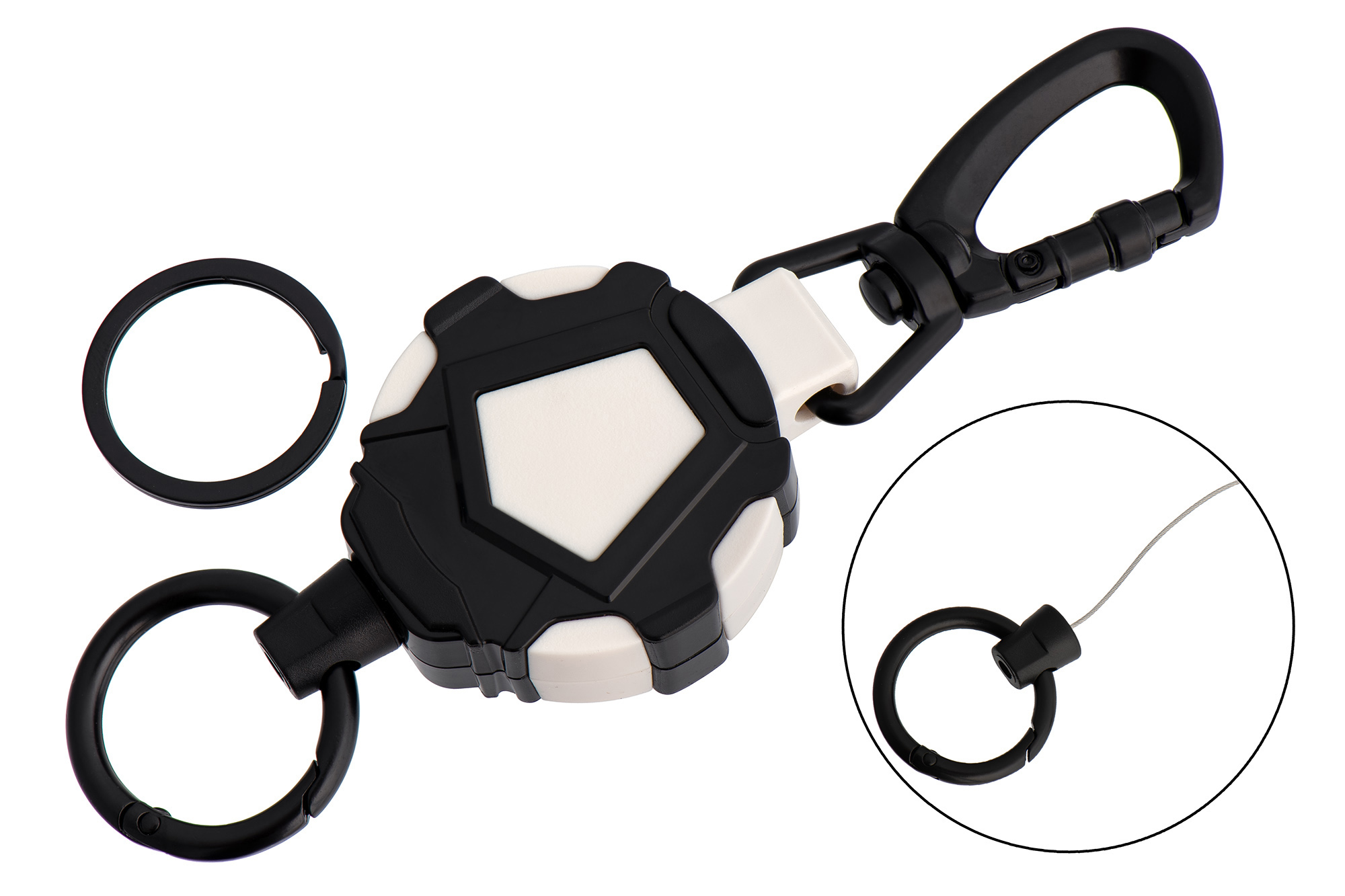 Карабин-держатель KYODA, цвет черно-белый