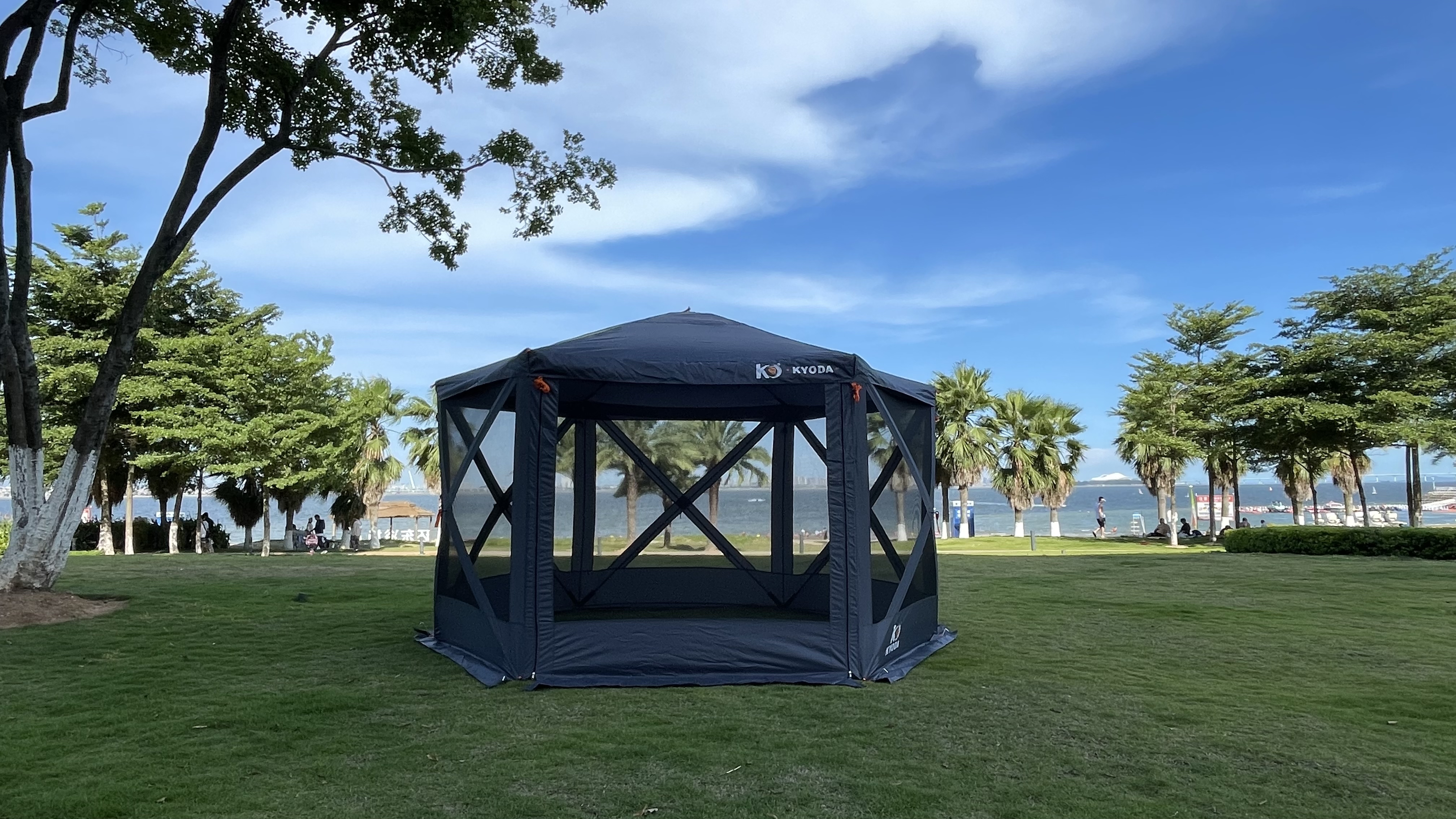 Шатер туристический KYODA 6 сторон, р.342*342*226см, плотн190Т, 210D, столб воды 3000мм, вес 12,5 кг