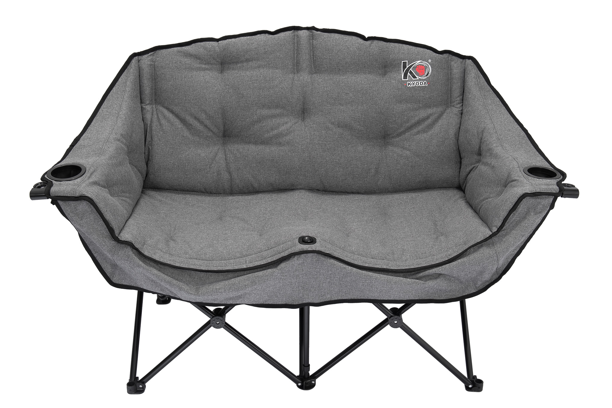 Кресло складное кемпинговое "KYODA" двухместное р.50*34*98 см, цвет серый