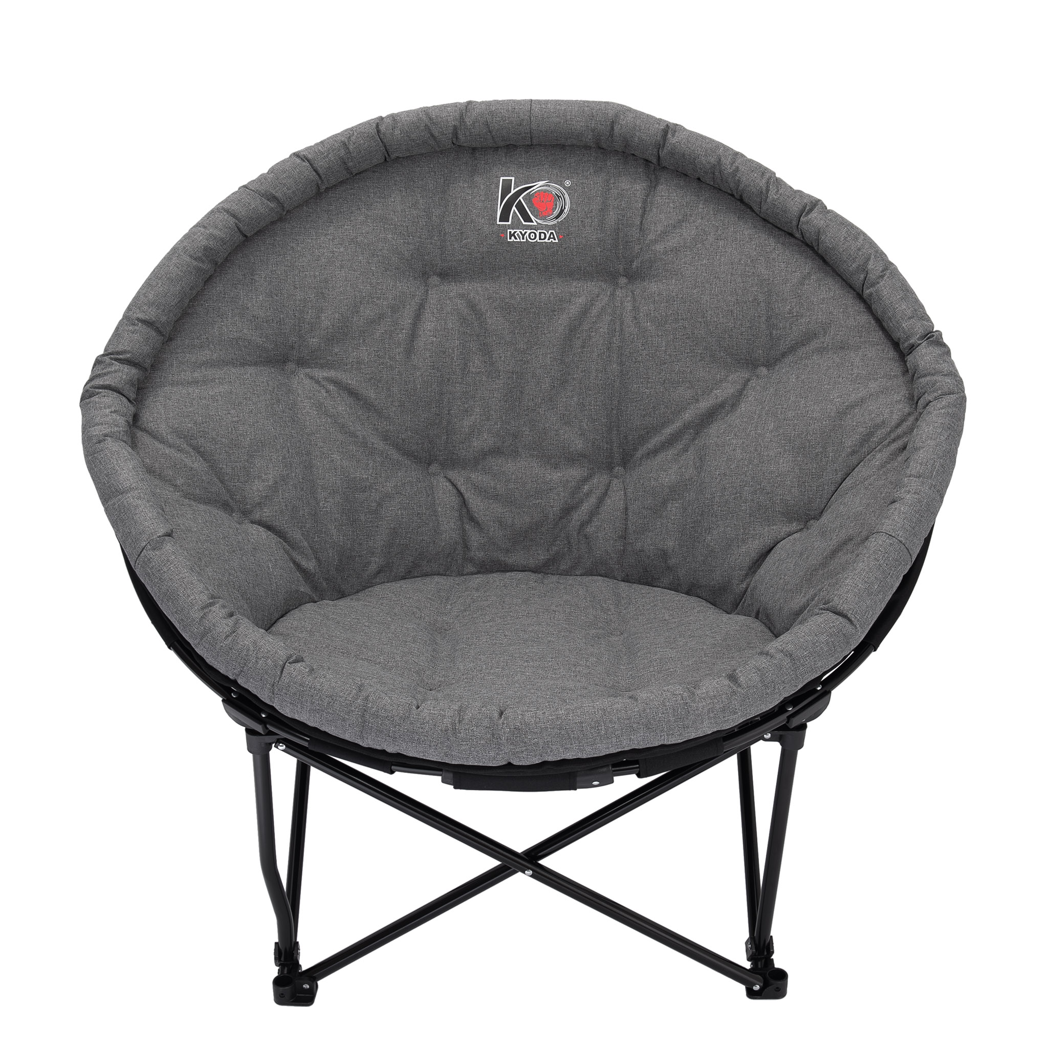 Кресло складное кемпинговое "KYODA" круглое р.104*84*49 см, цвет серый