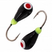 Капля с отверстием и лыской d 2,5 мм, вес 0,2 гр, малек, черная /10 шт/