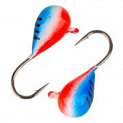 Капля с ушком d 7,0 мм, вес 4,3 гр, цвет синий с полосками+красный /5 шт/