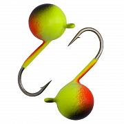 Дробинка с ушком d 5,0 мм, вес 1,21 гр, окраска желтая-черная+красная /10 шт/