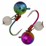 Дробинка с ушком d 4,0 мм, вес 0,62 гр, безмотылка, радужный Кошачий глаз /10 шт/