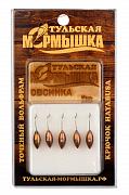 Мормышка Тульская Овсинка 2,5 Медь (5 шт), вес - 0,33 гр. 