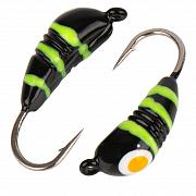 Гвоздик  d 3,5 мм, вес 0,67 гр, цвет черная-винт салатовый /10 шт/