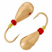 Капля с отверстием и лыской d 2,5 мм, вес 0,2 гр, золото /10 шт/