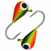 Капля с ушком d 2.5 мм, вес 0,27 гр, окраска малек, зеленый-красный /10 шт/