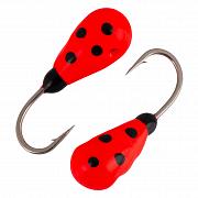 Капля с отверстием и лыской d 5,0 мм, вес 1,9 гр, красная с точками /10 шт/