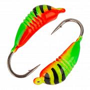 Гвоздик  d 4,0 мм, вес 1,05 гр, цвет салатовый с полосками+красный /10 шт/