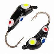 Гвоздик  d 4,0 мм, вес 1,05 гр, цвет черный, с салатовой, синей и красной точками /10 шт/