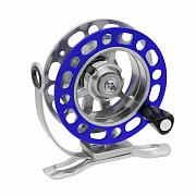 Катушка инерционная "CONDOR", BH-55 (35) mm, металл, с лескоукладывателем, цвет синий