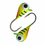 Капля с ушком d 4,0 мм, вес 1,04 гр,окраска малек лимон c полосками+салатово-красная  /10 шт/