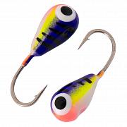 Капля с отверстием и лыской d 2,5 мм, вес 0,2 гр, малек, фиолет-розовый с черными полосками /10 шт/