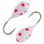 Капля с отверстием и лыской d 2,5 мм, вес 0,2 гр, фосфор с красными точками /10 шт/