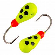 Капля с отверстием и лыской d 5,0 мм, вес 1,9 гр, лимон с точками /10 шт/