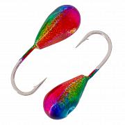 Капля с отверстием и лыской d 5,0 мм, вес 1,9 гр, радужная /10 шт/