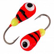 Капля с отверстием и лыской d 5,0 мм, вес 1,9 гр, малек, красная-винт /10 шт/