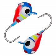 Капля с ушком d 4,0 мм, вес 1,04 гр, цвет малек красно-сине-белый с разноцветными пол. и точ/10 шт/