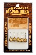 Мормышка Тульская Капля 3.3 Золото (5 шт), вес - 0,43  гр.