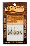 Мормышка Тульская Овсинка 2,5 Никель (5 шт), вес - 0,33 гр. 