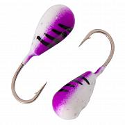 Капля с отверстием и лыской d 2,5 мм, вес 0,2 гр, фиолетовый-серебристый с блестками /10 шт/