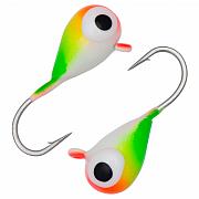 Капля с ушком d 4,0 мм, вес 1,04 гр, цвет малек красно-желто-зелено-белый /10 шт/