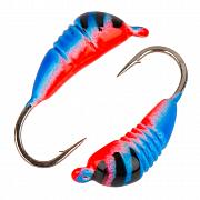 Гвоздик  d 4,0 мм, вес 1,05 гр, цвет синий с полосками+красный /10 шт/