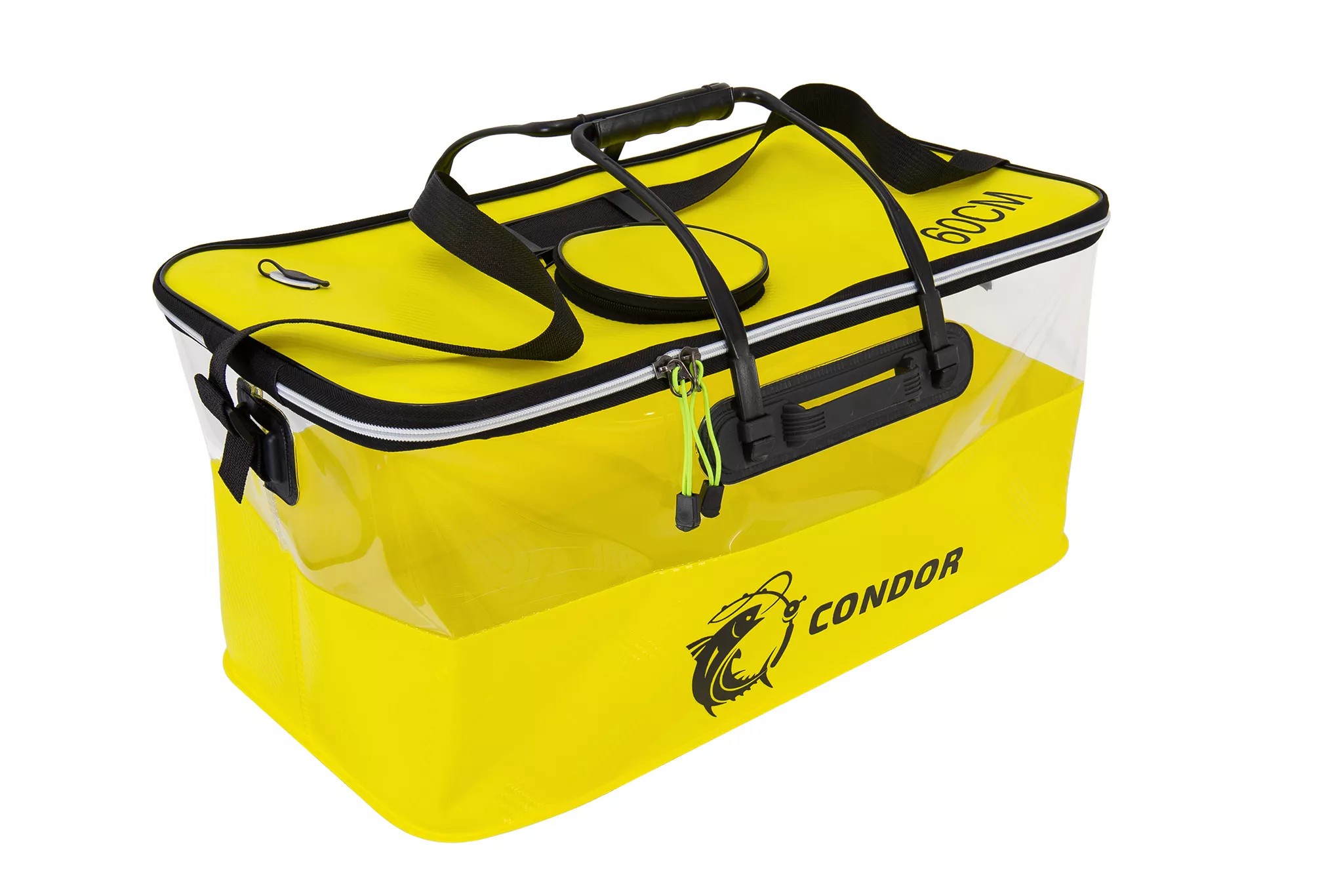 Кан-сумка для рыбы CONDOR, модель 3060, размер 60*30*25, цвет прозрачный + жёлтый