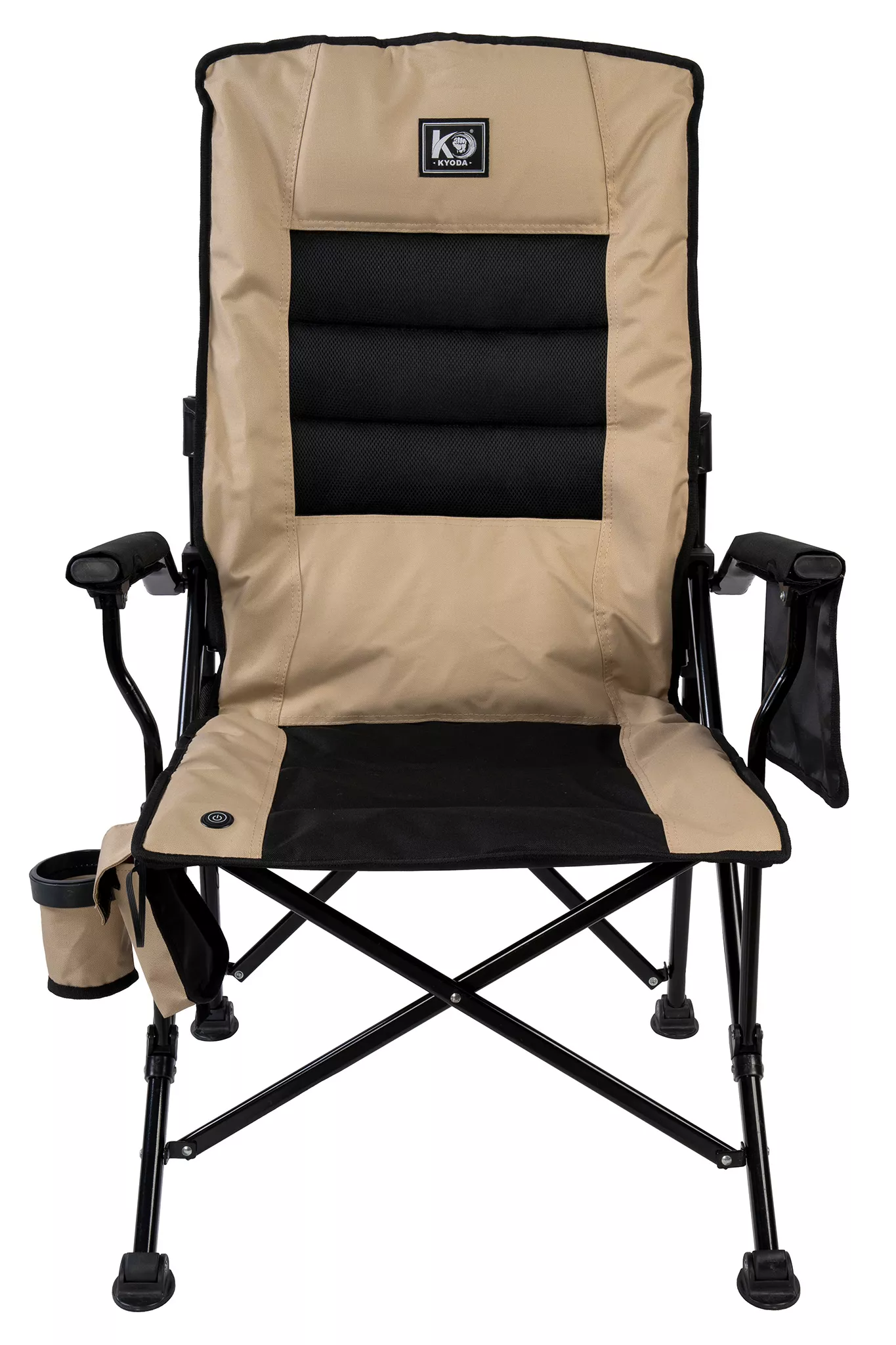 Кресло складное кемпинговое "KYODA" с подлокотниками и массажёром р. 55*66*43 см, цвет бежевый