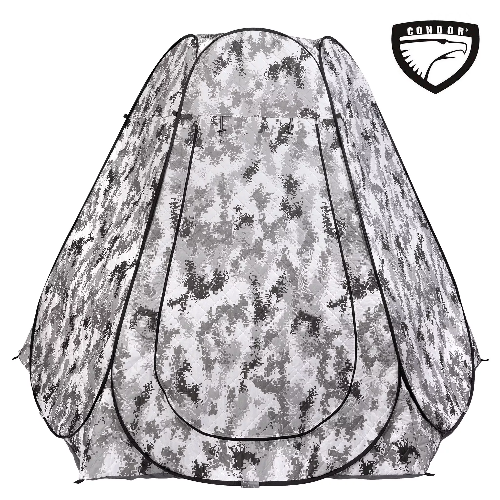 Палатка CONDOR, автомат, утепленная 2,7 Х 2,7 Х 1,7 м, 6 сторон, КМФ белый, пол расстёгивается