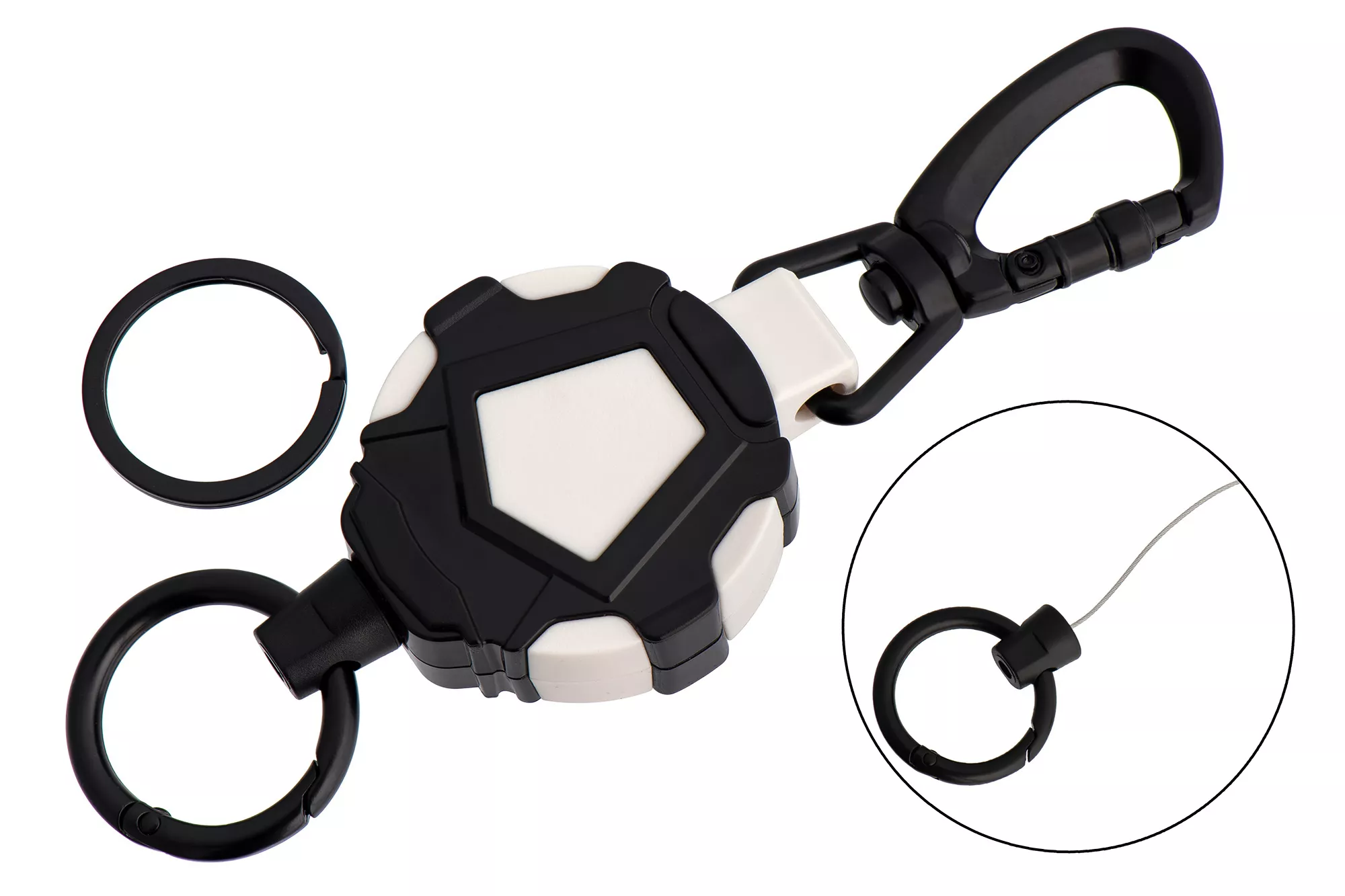 Карабин-держатель KYODA, цвет черно-белый