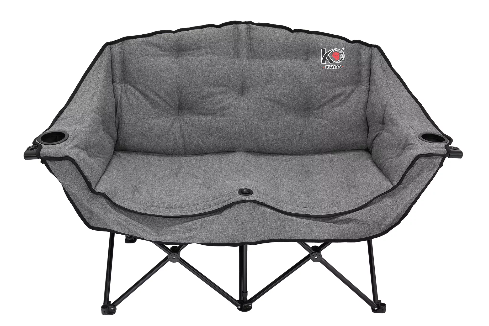 Кресло складное кемпинговое "KYODA" двухместное р.50*34*98 см, цвет серый
