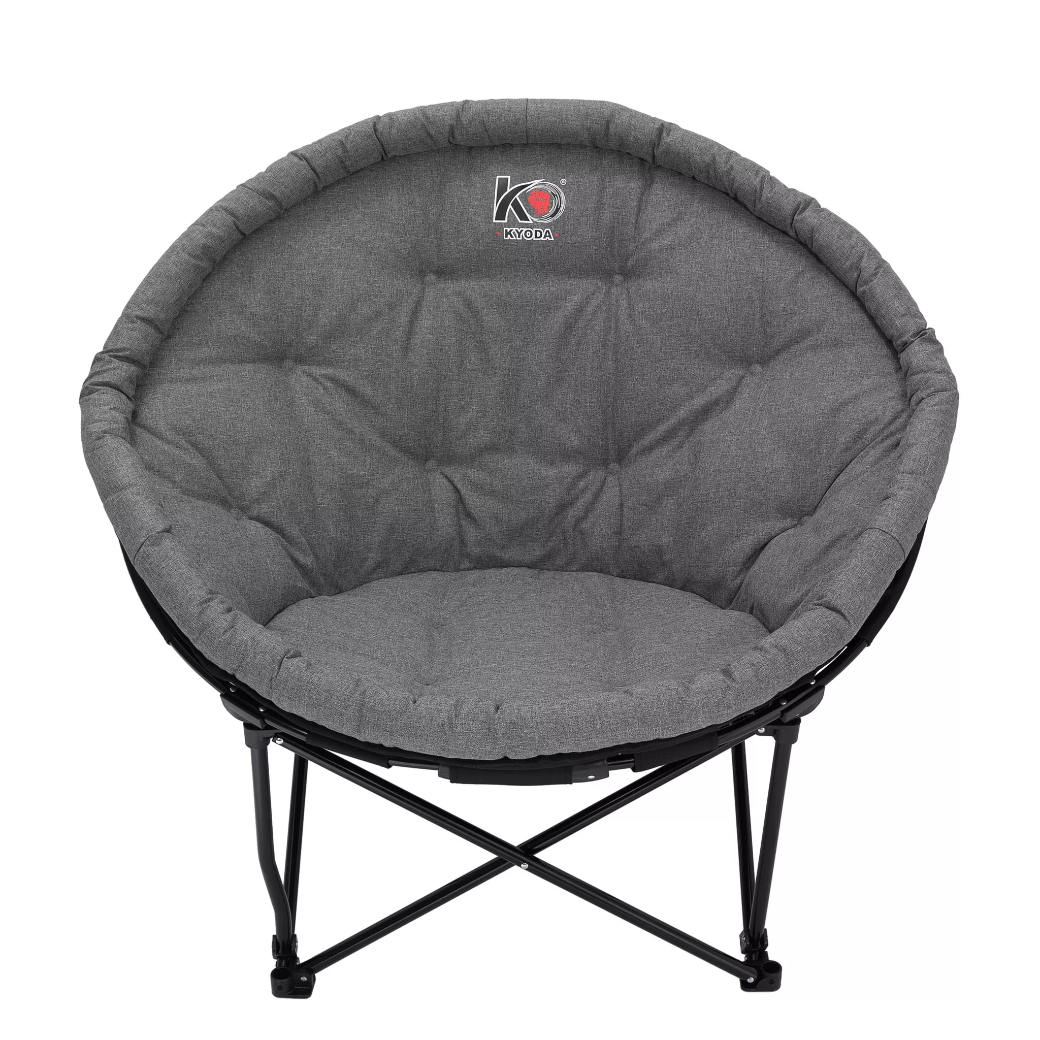 Кресло складное кемпинговое "KYODA" круглое р.104*84*49 см, цвет серый