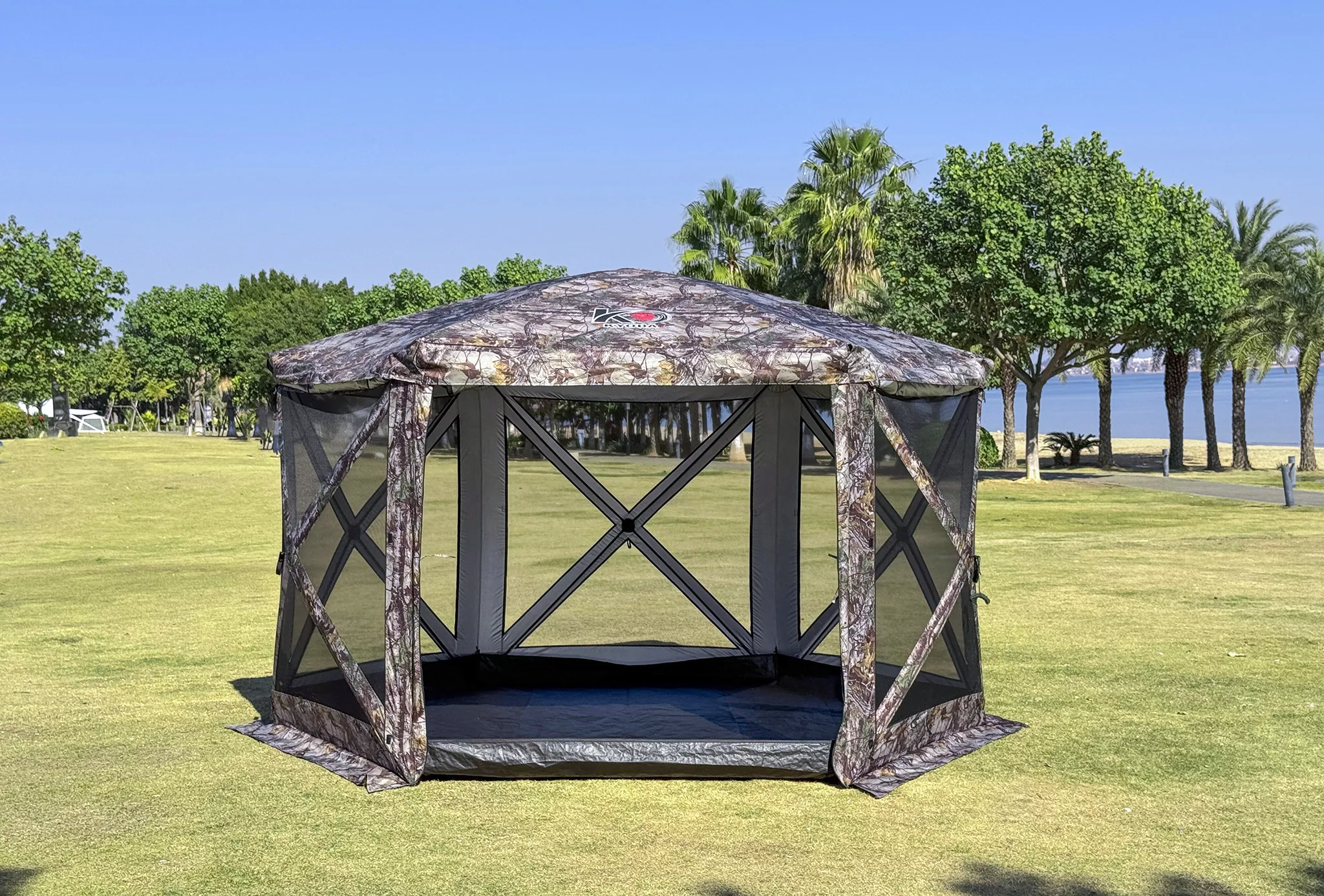 Шатер туристический KYODA 6 сторон, р.360*360*238см, плотн190Т, 210D, цвет КМФ