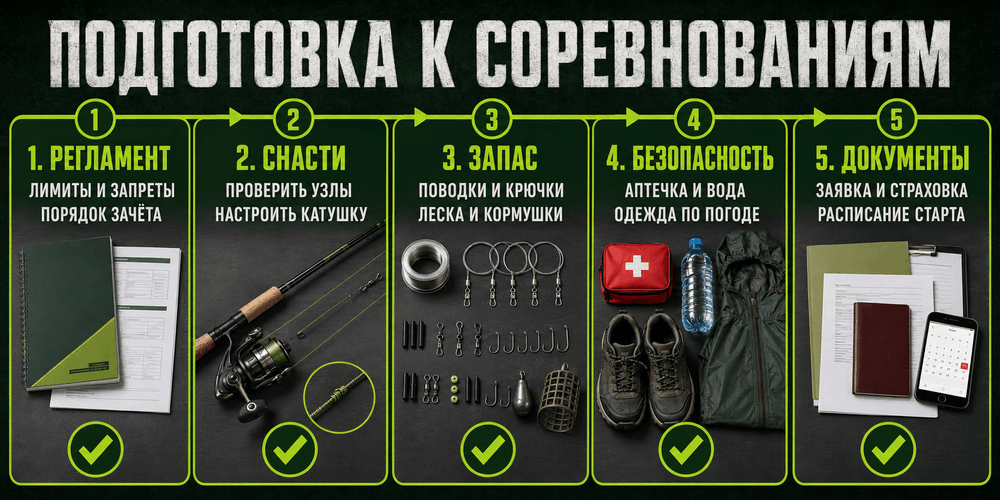 Чек-лист подготовки снастей к соревнованиям по спортивной рыбалке